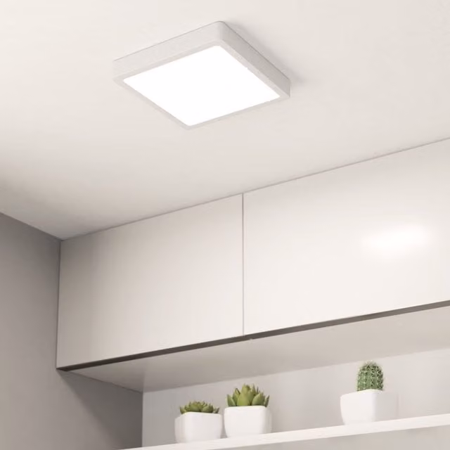 Eglo Fueva 6 Ultra-Slim Square LED Surface-Mounted Ceiling Light in White