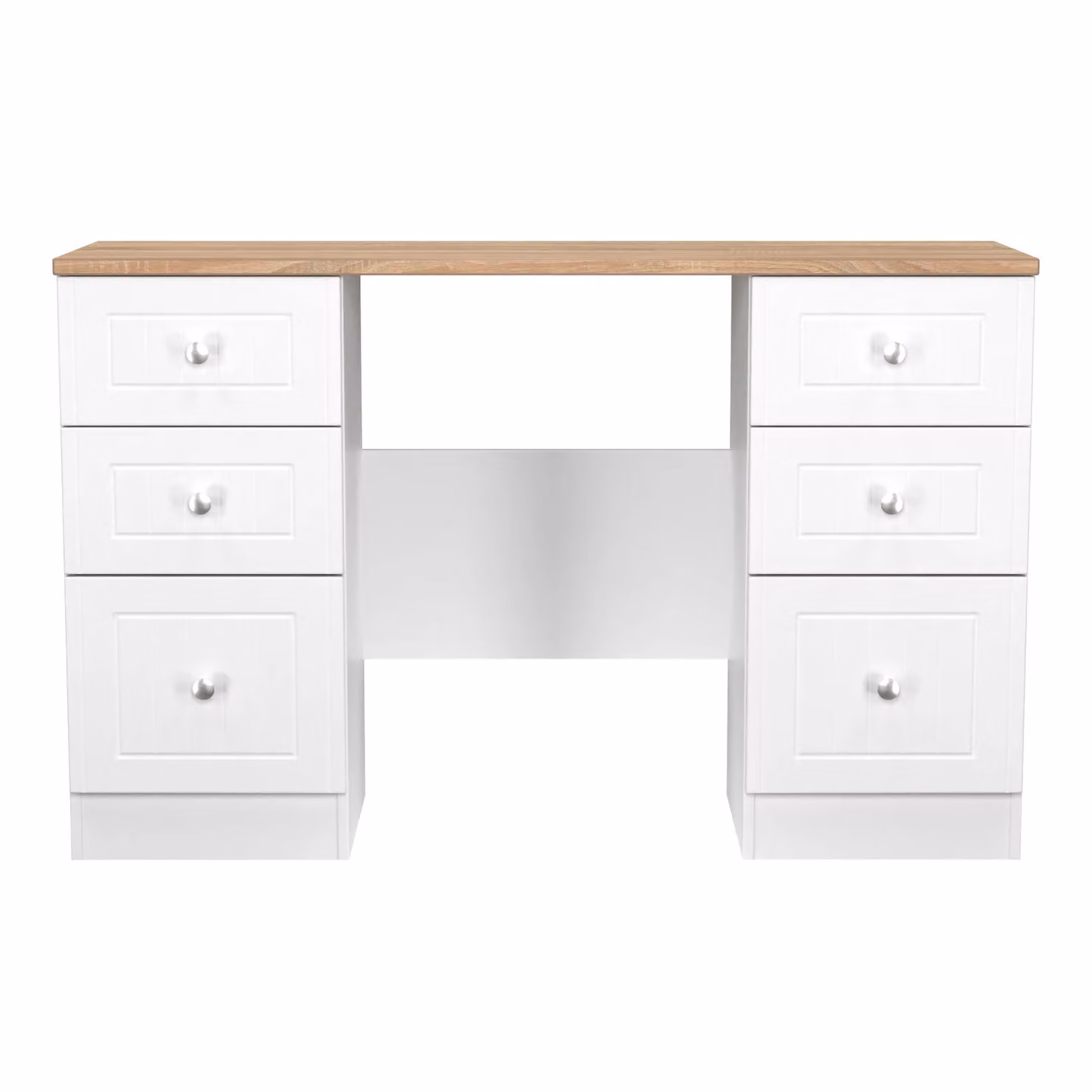 2 U Cambridge 6 Drawer Kneehole Desk in White – 2