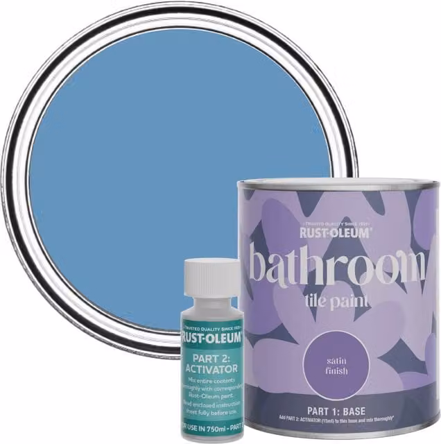 Rust-Oleum Bathroom Tile Paint in Satin Finish, Cornflower Blue, 0.75 l