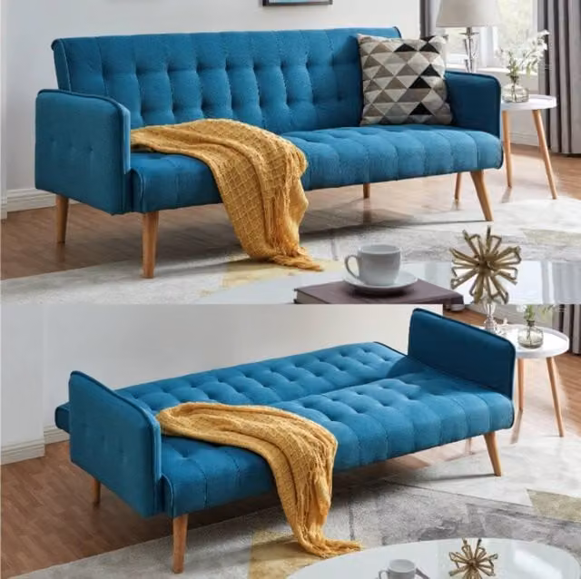 Bravich LTD Mario 3 Seater Click Clack Sofa Bed in Blue