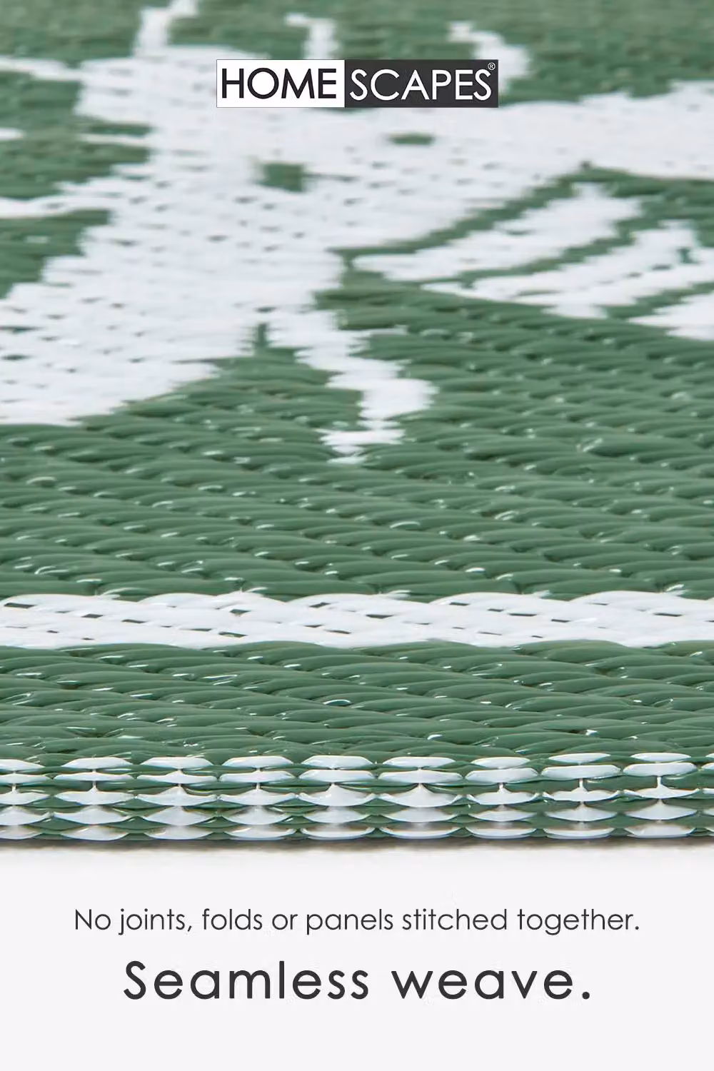 Homescapes Green and White Floral Bee Woven Outdoor Rug, W/D/H: 120 x 180 cm – 3