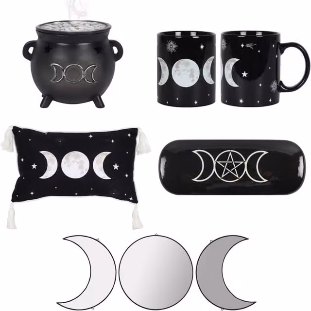 KDMK Triple Moon Spiritual Wiccan Gift Set Bundle in Black