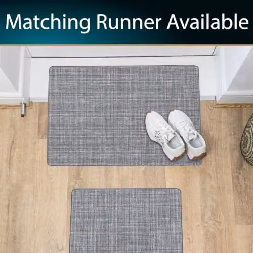JVL Elegance Machine Washable Non-Slip Indoor Mat, Grey, W: 50 cm, D: 75 cm – 2
