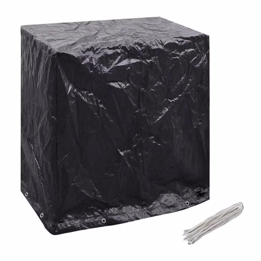 Berkfield Home Water Repellent Table Tennis Table Cover in Black, W/D/H: 160 x 55 x 182 cm – 2