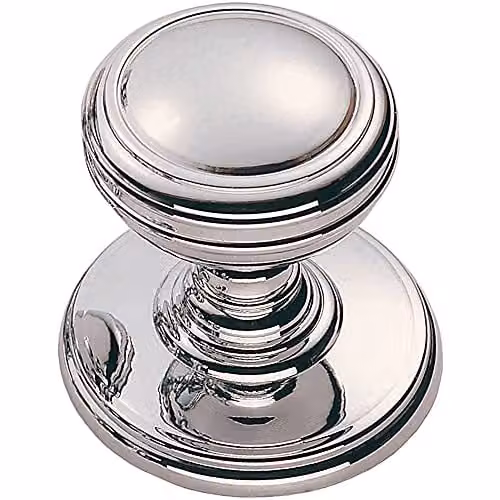 Loops Ringed Tiered Cupboard Door Knob in Polished Chrome, 25mm Diameter