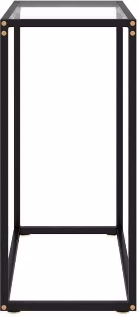Berkfield Home Modern Console Table in Clear Tempered Glass and Black Metal, W/D/H: 60 x 35 x 75 cm