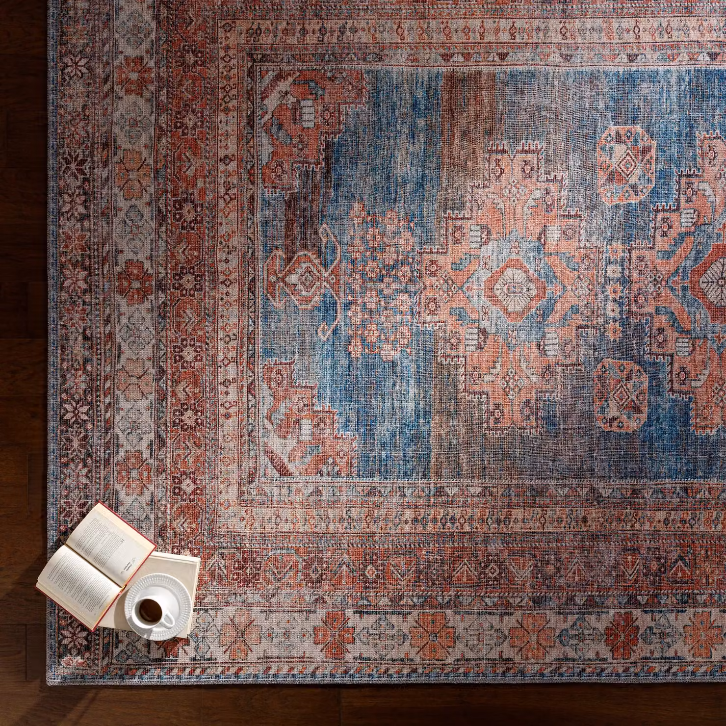 Livabliss Colin Washable Vintage Boho Living and Dining Rug in Pink, W: 160 cm, L: 220 cm – 3