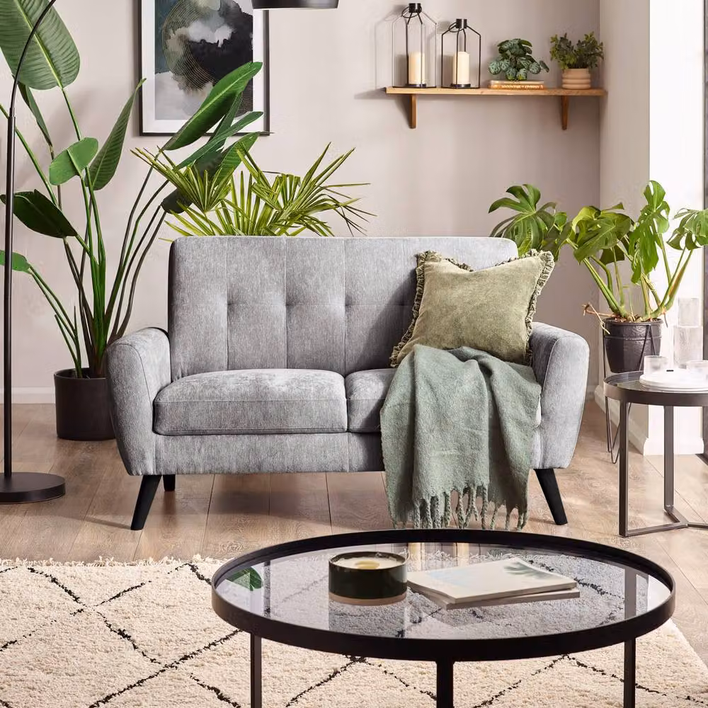 Cheshire Monza 3 Seater Compact Retro Fabric Sofa in Grey – 2