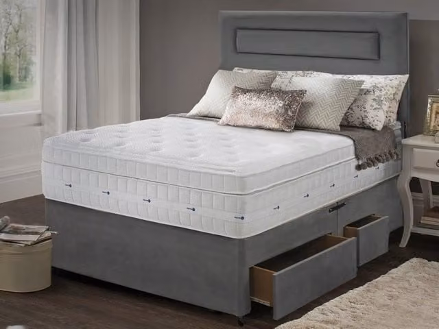 Kaymed Response Gel Pocket 2500 Lunar Divan Bed, Grey, W/D/H: 120 x 200 x 36 cm