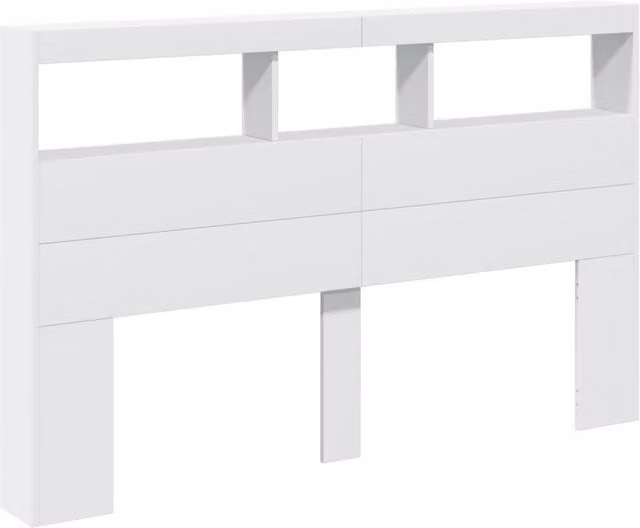 Berkfield Home Modern Headboard Cabinet with Integrated LED Lighting in White, W/D/H: 160 x 17 x 102 cm – 1