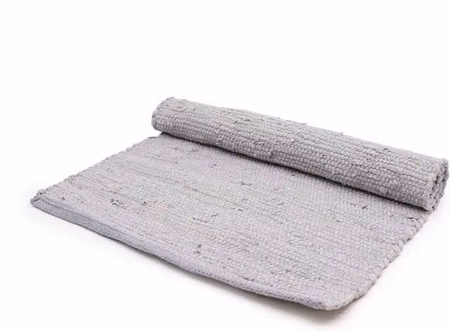 KDMK Grey Cotton Handloom Flat Weave Rectangular Rug
