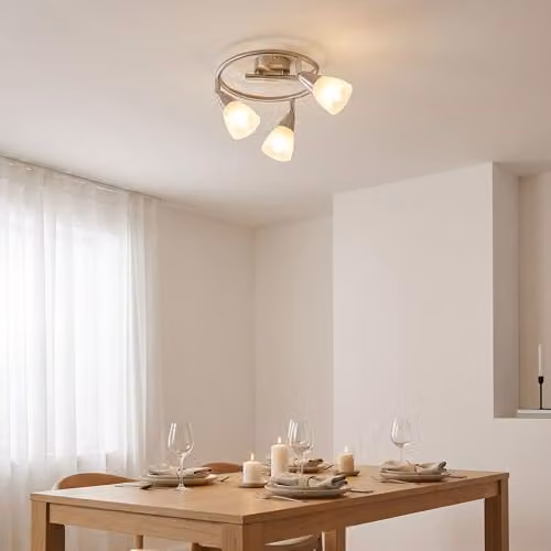 Globo Lighting Tadeus I Ceiling Spotlight in Matt Nickel and Grey Glass – 3