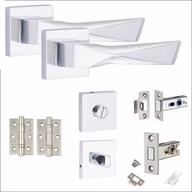 Golden Grace Chrome Bathroom Door Handles