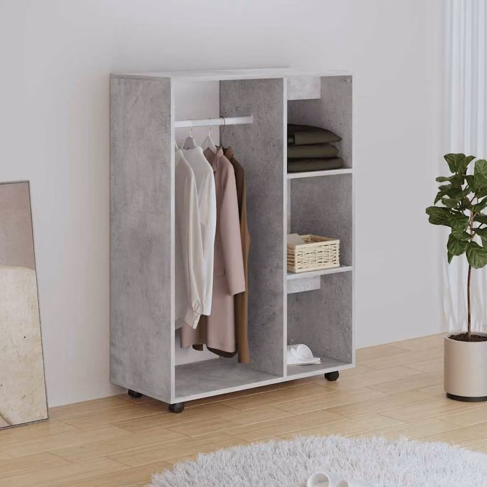 Berkfield Home Modern Wardrobe in Concrete Grey, W/D/H: 80 x 40 x 110 cm – 2