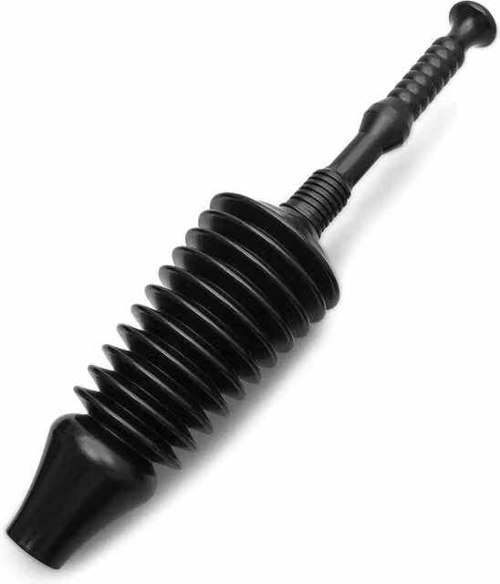 VOGREX Heavy Duty Air Pump Toilet Plunger and Sink Drain Unblocker in Black