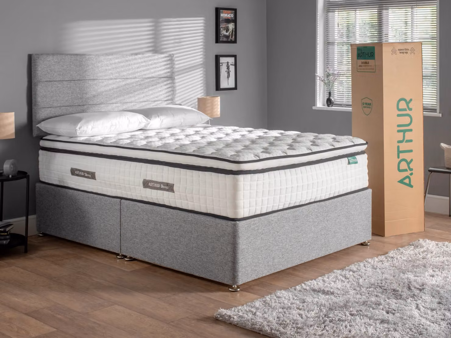 Arthur Sleep King Arthur Hybrid Mattress in White, W/D/H: 180 x 200 cm – 2