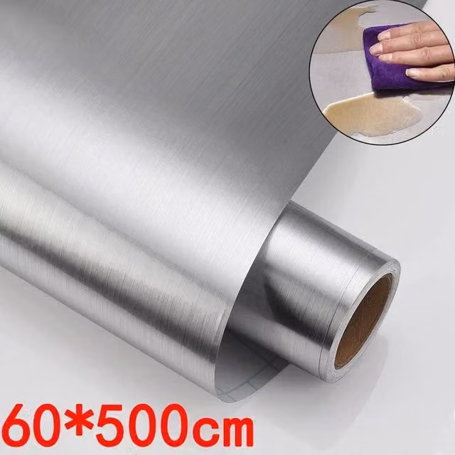 Kelvenix Waterproof Anti-Oil Kitchen Adhesive Film in Silver, 0.6 m2
