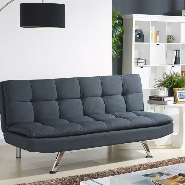 Kingdom 3 Seater Click Clack Sofa Bed in Anthracite Grey Fabric
