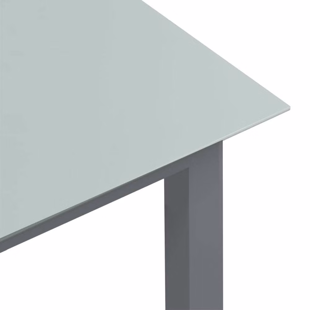 Berkfield Home Garden Table in Light Grey, Aluminium and Glass, W/D/H: 80 x 80 x 74 cm – 2