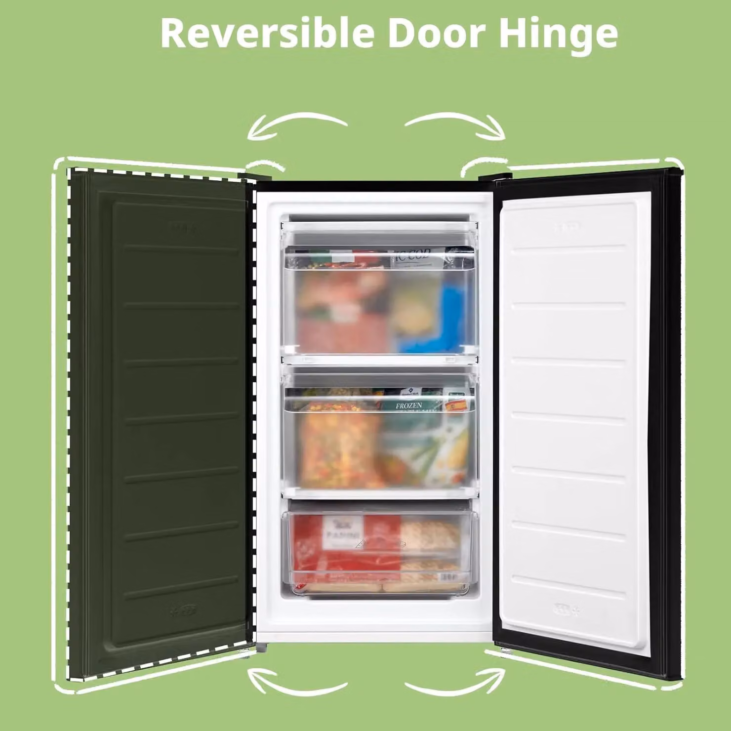 Living and Home 60 Litre Upright Under Counter Freezer in Black with Adjustable Thermostat and Reversible Door – 5