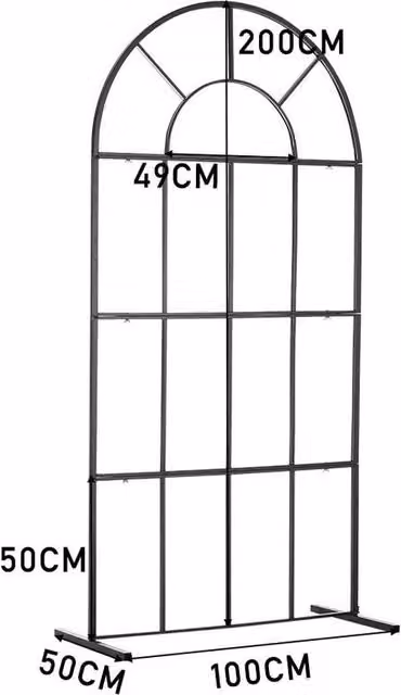 FLAVORA Black Large Wedding Arch Door Backdrop Stand – 1