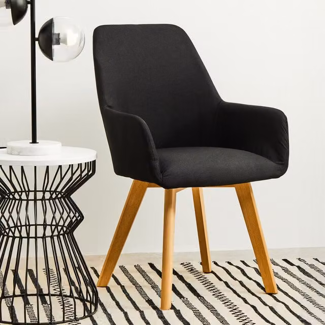 Orsina Stockholm Scandinavian Leisure Chair in Black Lacquered Beech Wood – 2