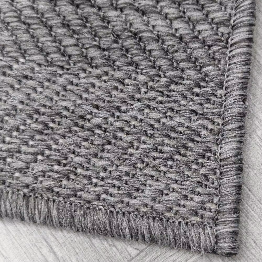 runrug Stripes Reversible Carpet Runner Rug in Grey, W/D/H: 60 x 150 cm – 3
