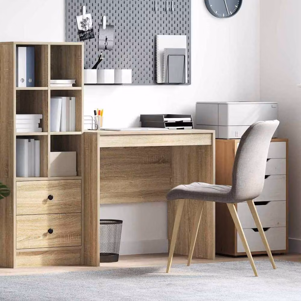 Berkfield Home Sonoma Oak Writing Desk in Natural Engineered Wood W/D/H: 80 x 50 x 76 cm – 2