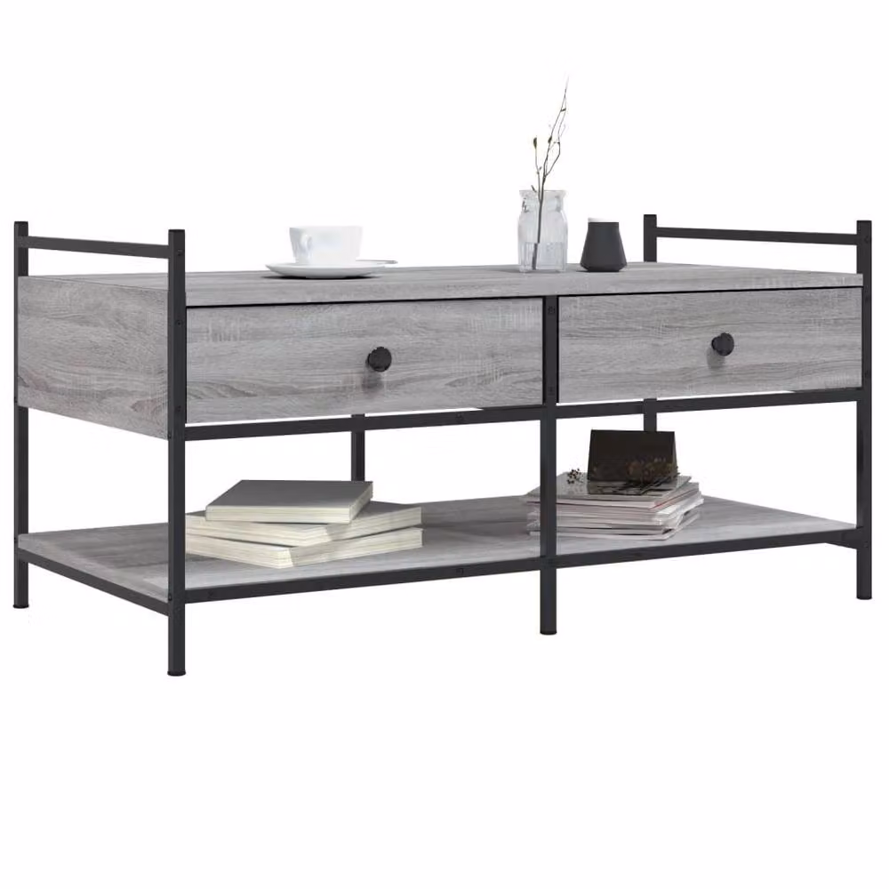 Berkfield Home Grey Sonoma Coffee Table, W/D/H: 99 x 50 x 50 cm – 3