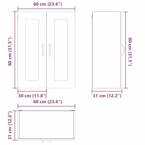 vidaXL Kalmar Dishwasher Panel in White, W/D/H: 60 x 31 x 80 cm
