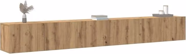 Berkfield Home 3 Piece Wall-mounted TV Cabinet Set in Artisan Oak Brown – 1