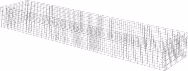 Berkfield Home Durable Galvanised Steel Gabion Raised Bed, Silver, W: 450 cm, D: 90 cm, H: 50 cm – 1