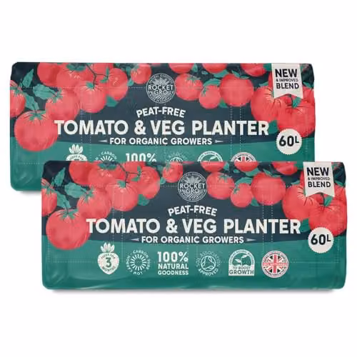 Thompson & Morgan RocketGro Tomato and Vegetable Organic Growbags, 2 x 60 l