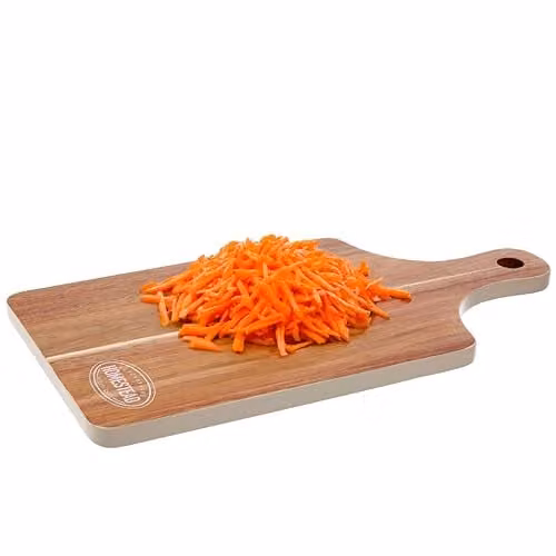 Premier Housewares White Acacia Wood Rectangular Chopping and Serving Board with Handle