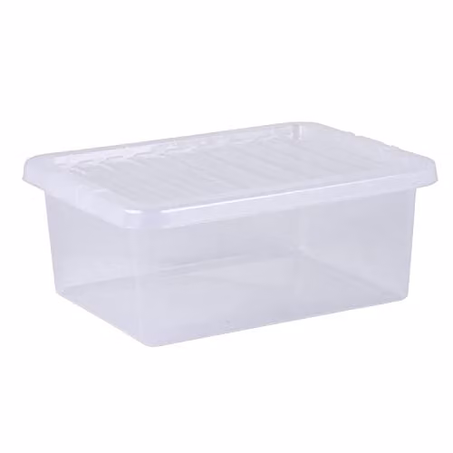 Wham Crystal 5 Pack of 17L Stackable Plastic Storage Boxes with Lids, Transparent – 1