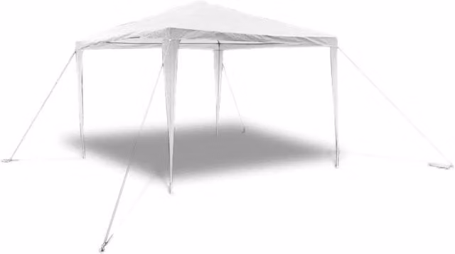 Berkfield Home White Pyramid-Roof Garden Gazebo Pavilion W: 300 cm, D: 300 cm, H: 250 cm