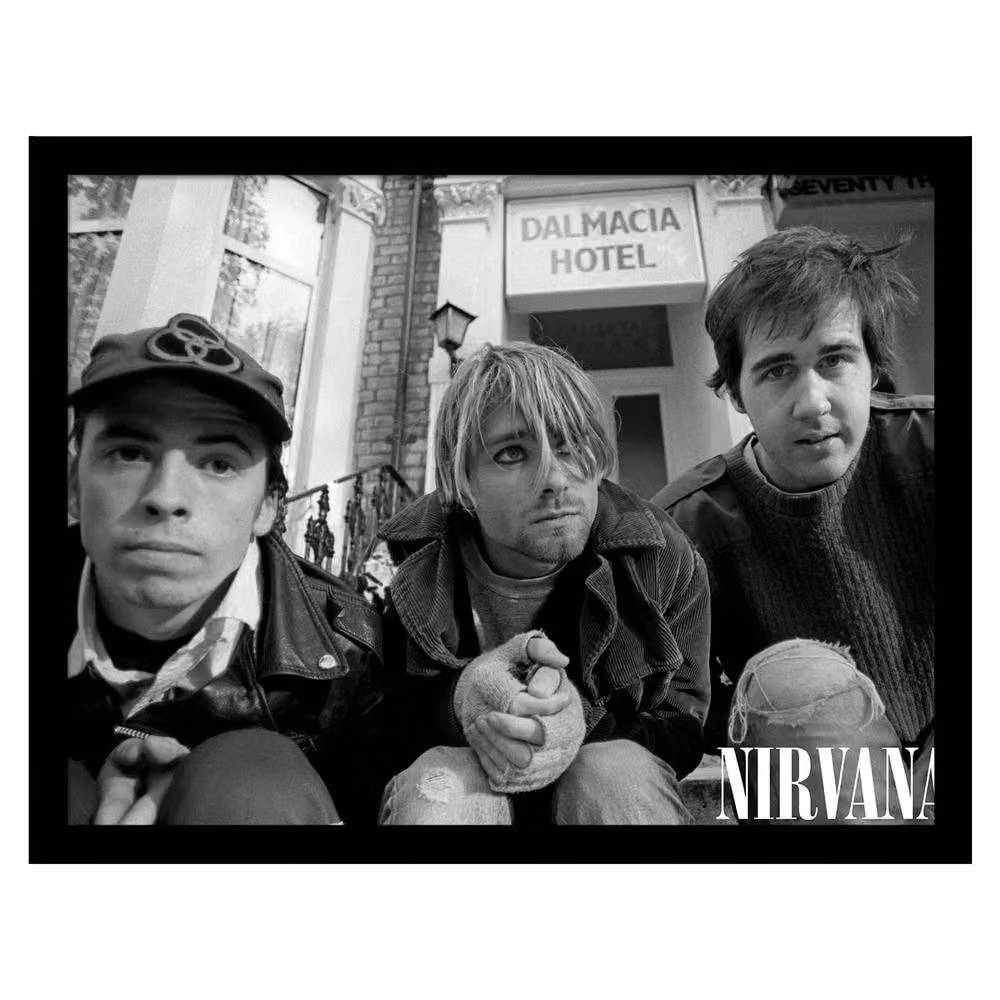 Nirvana Dalmacia Hotel Typography Paper Poster in Black Frame – 2