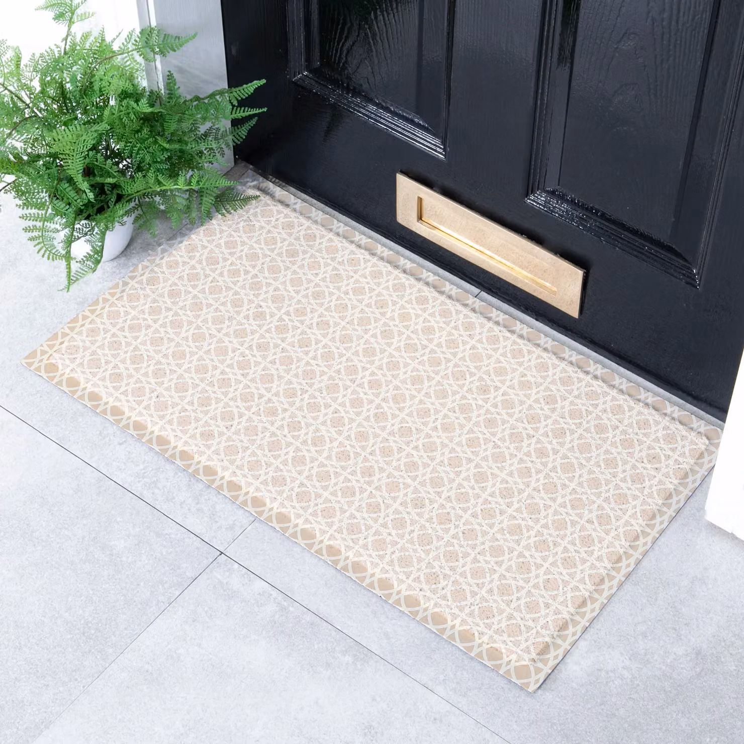 Artsy Mats Circles Neutral Indoor Outdoor Doormat in Beige, W/D: 70 x 40 cm – 2