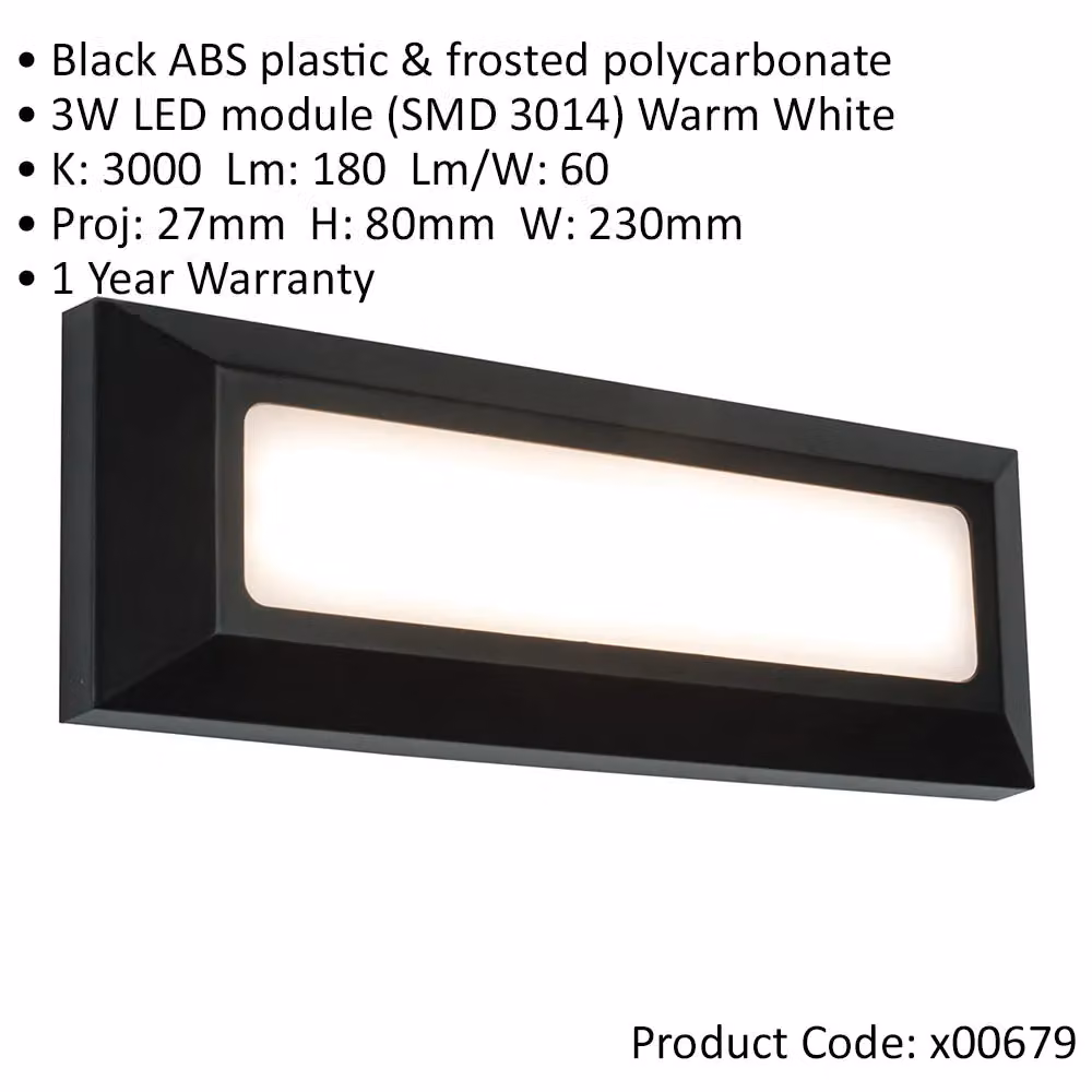 Loops 4 Pack Outdoor IP65 Pathway Guide Lights with 3W Warm White LED in Black – 2