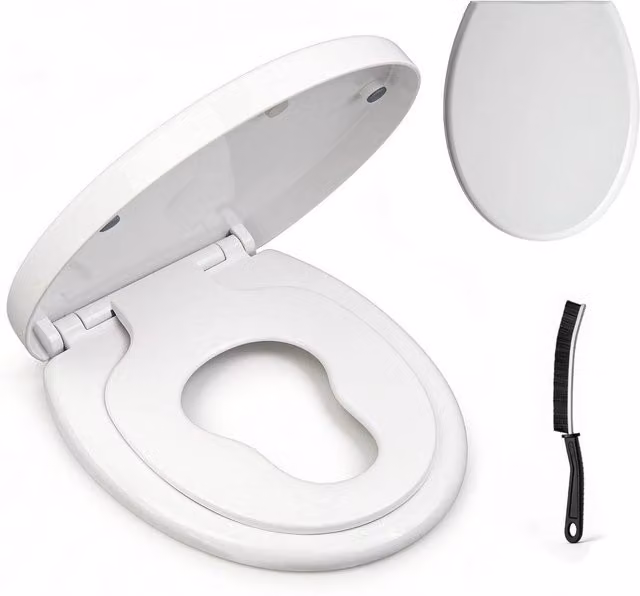 KORVIXA Family Friendly Soft Close Toilet Seat in White