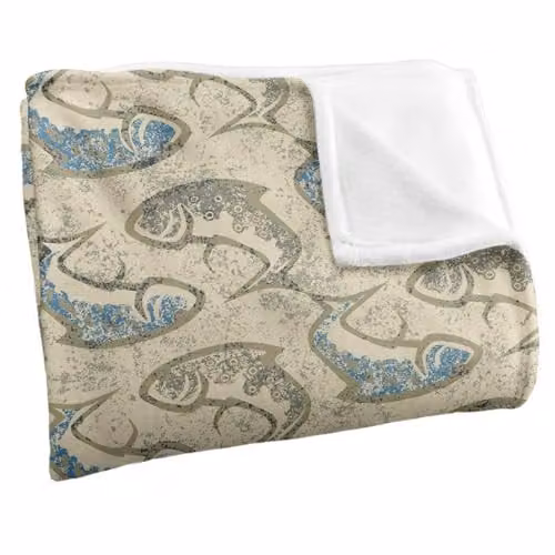 JQ Licensing Ying Yang Fish Pattern Super Soft Fleece Snuggle Blanket, Multicolour – 3