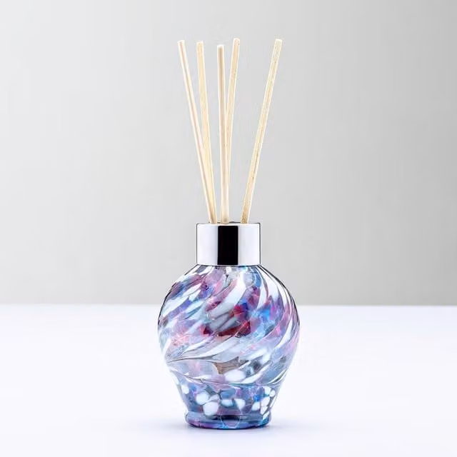 Sienna Glass Classic Refillable Reed Diffuser in Blue and Pink
