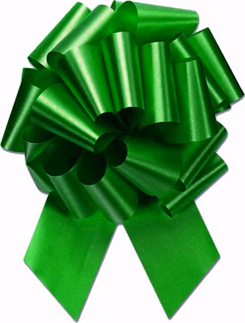 Hampabox Green Plastic Pull Bows, 50mm (Pack of 10)
