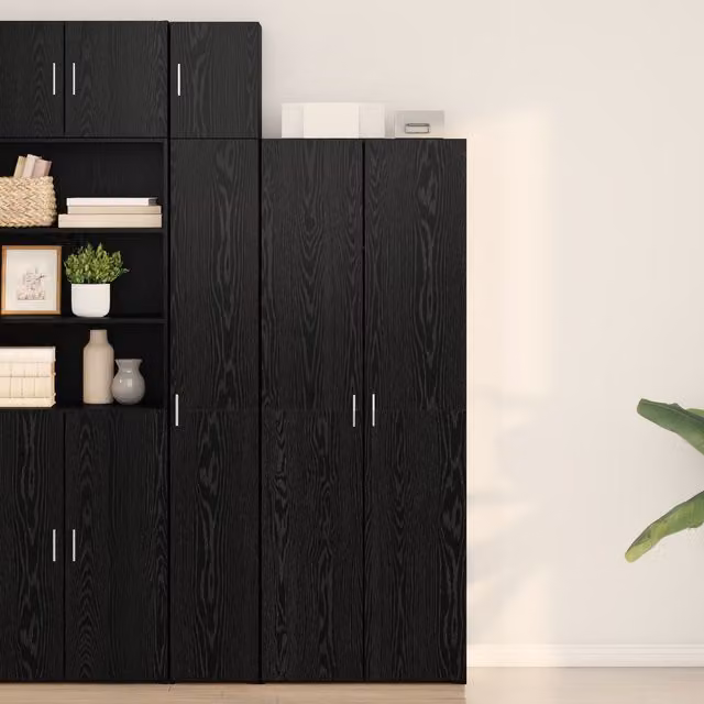 Berkfield Home Black Oak Highboard W/D/H: 70 x 42.5 x 185 cm – 1