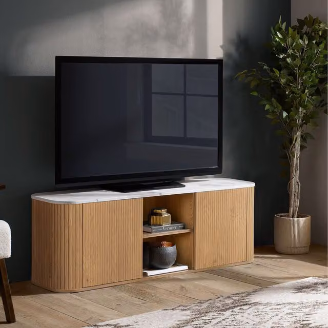 Birlea Kagu Large Modern Wood TV Unit in Brown Oak