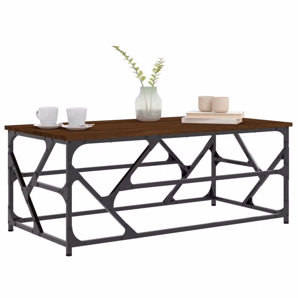 Berkfield Home Brown Oak Coffee Table, W/D/H: 100 x 50 x 40 cm – 3