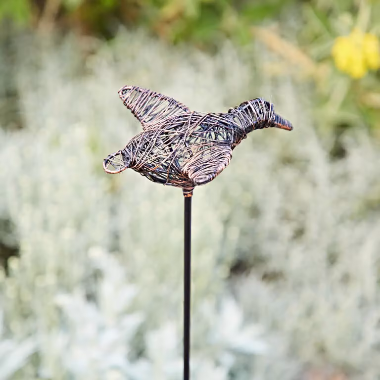 Paper High Bronze Duck Metal Garden Stake Decoration