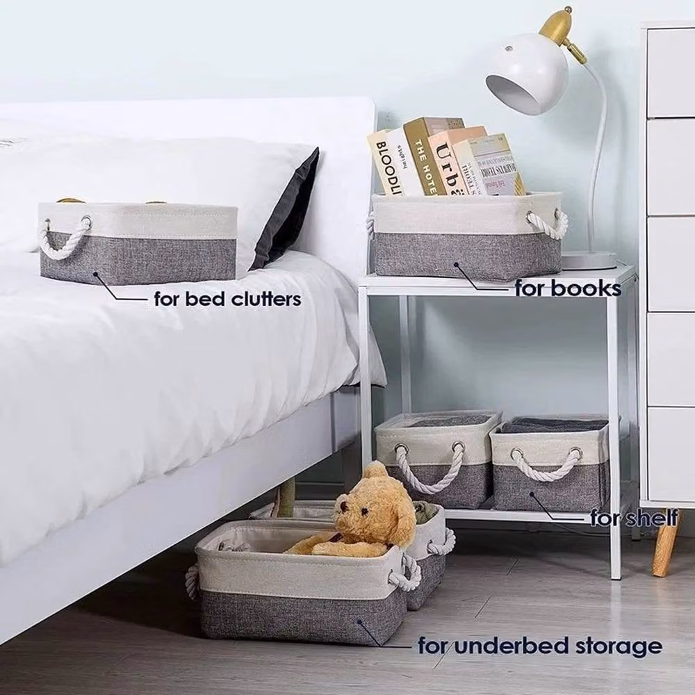 Kelvenix L Foldable Storage Box with Handles in Grey, W: 41 cm, D: 31 cm, H: 20 cm – 3