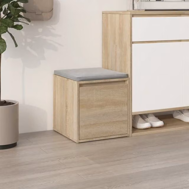 Berkfield Home Sonoma Oak Box Drawer in Brown, W/D/H: 40.5 x 40 x 40 cm