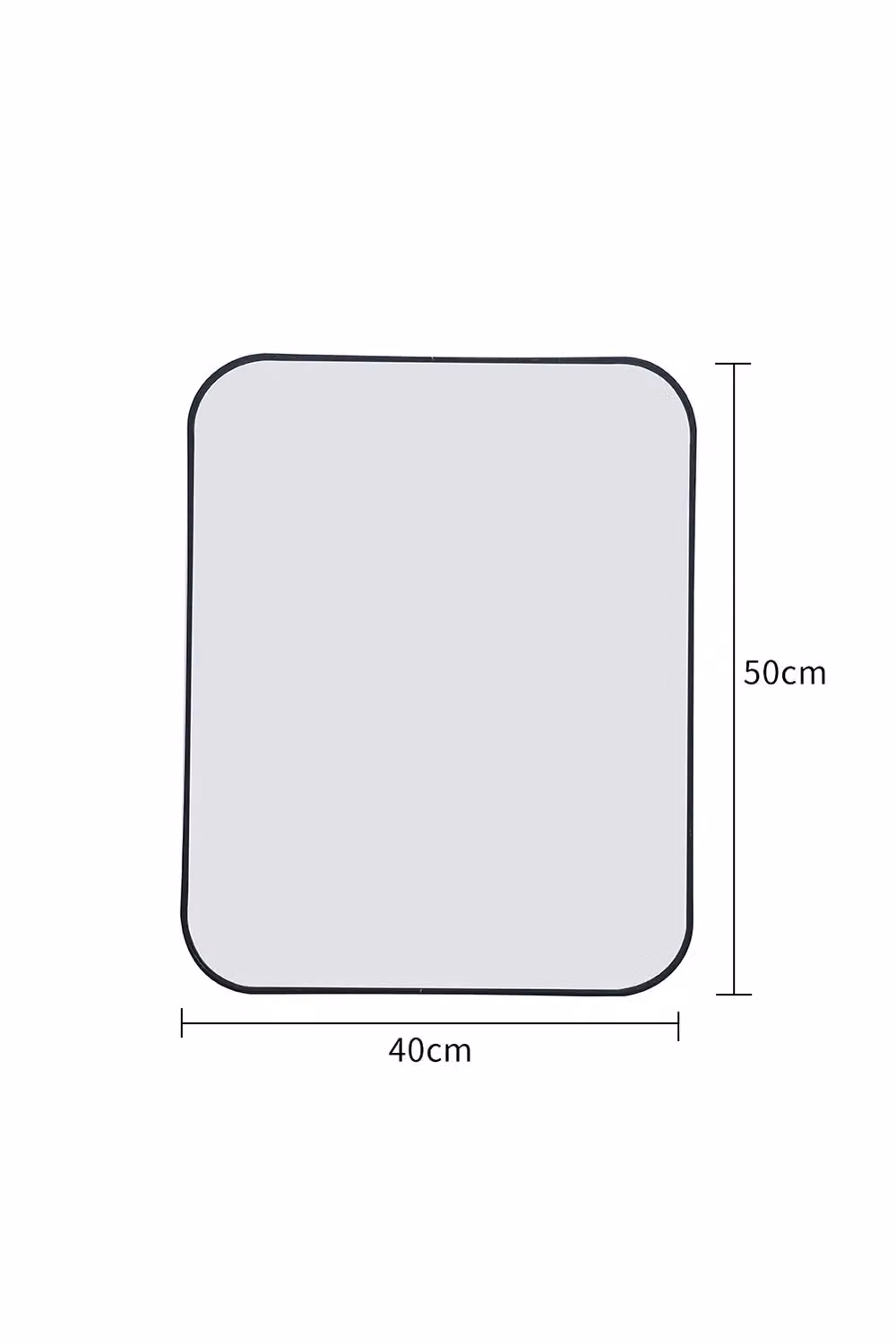 Living and Home Modern Rounded Rectangle Metal Frame Wall Mirror in Black, W: 40 cm, H: 50 cm – 4